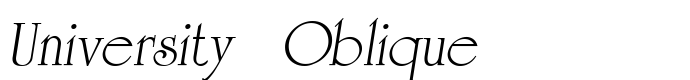 шрифт University Oblique