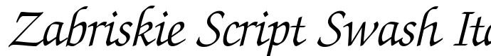 предпросмотр шрифта Zabriskie Script Swash Italic