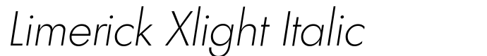 шрифт Limerick Xlight Italic