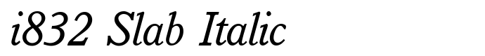 предпросмотр шрифта i832 Slab Italic