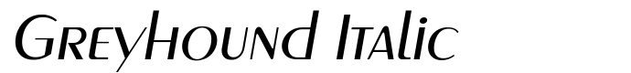 предпросмотр шрифта Greyhound Italic