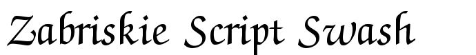шрифт Zabriskie Script Swash