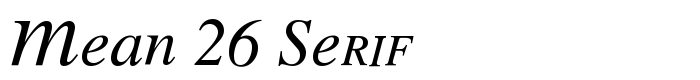 шрифт Mean 26 Serif